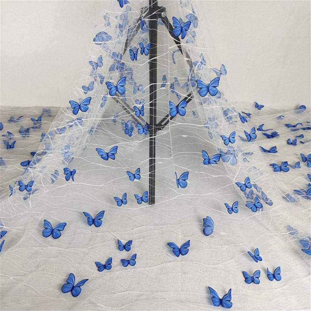 Vải Ren Lưới Hình Bướm 3D Kiểu Pháp 1 Yard Rộng 130CM Dùng May Đầm Cưới / Hóa Trang DIY