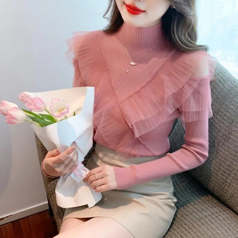 40-90kg Áo Thun Tay Dài Thời Trang Thu Đông Kiểu Dáng Mới Cho Nữ