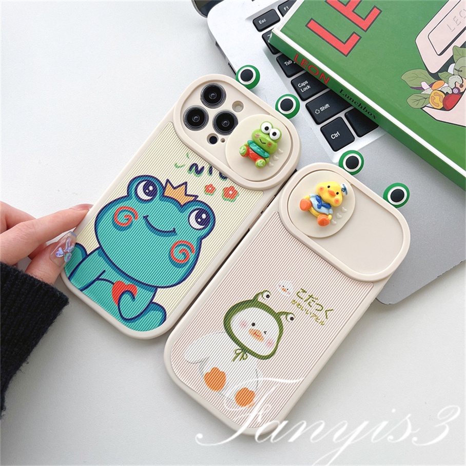 Ốp Điện Thoại Mềm Họa Tiết Ếch / Vịt Dễ Thương Cho iPhone 14 13 12 11 Pro Max X XR Xs Max 14 13 12 11