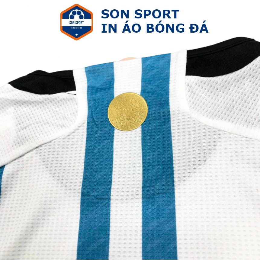 Bộ Quần Áo Bóng Đá Fex Thái CLB Argentina Trắng Sọc Xanh