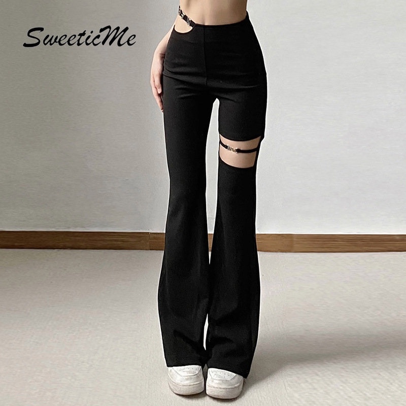 Quần Dài Lưng Cao Màu Trơn Dáng Ôm Thời Trang 2023 Cho Nữ