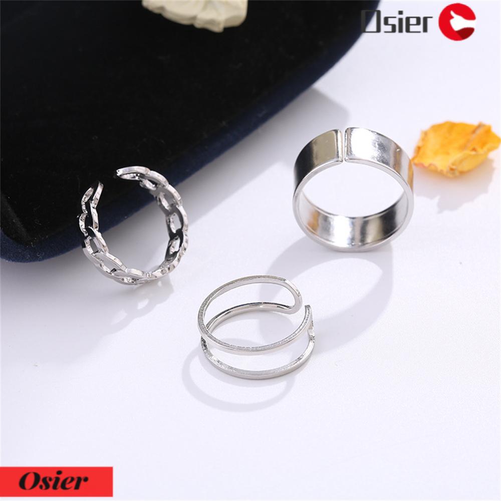 Set 1 / 3 Nhẫn Dạng Mở Phong Cách Punk Thời Trang Cho Nữ