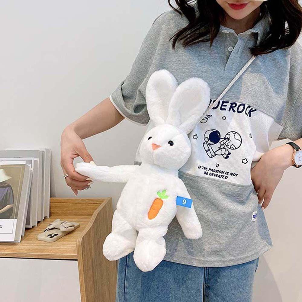 Túi Đeo Chéo Hình Thỏ Nhồi Bông Đáng Yêu Đựng Điện Thoại Cho Bé