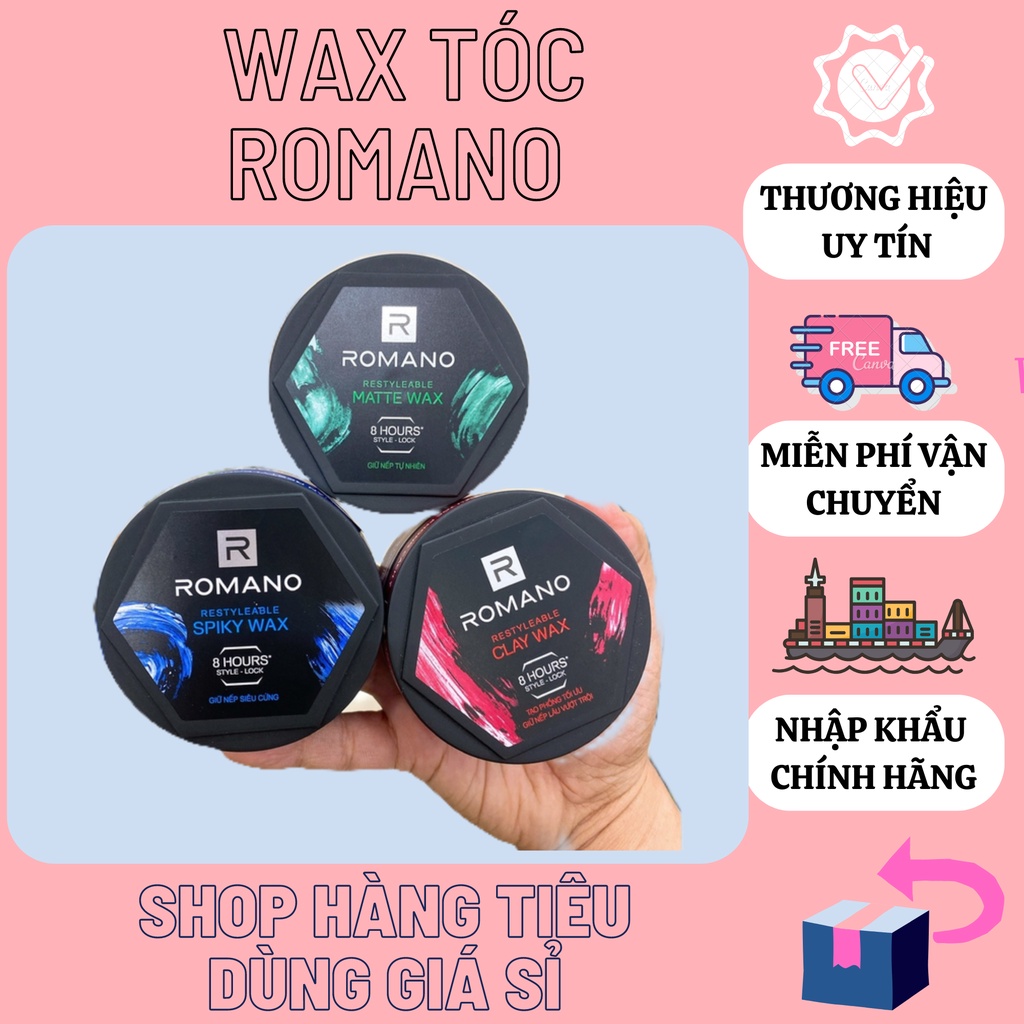 Sáp tạo kiểu giữ nếp tóc Romano Restyleable Wax 68g/hộp