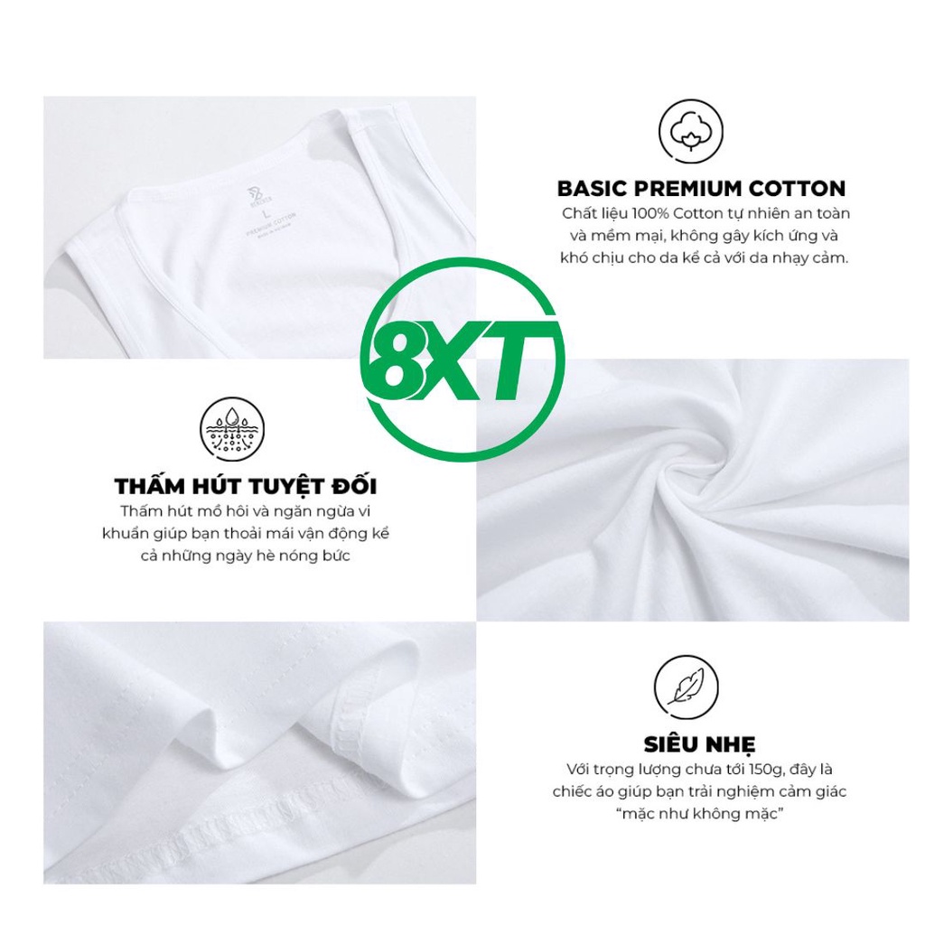 Áo ba lỗ nam ARISTINO AC21 100% cotton mềm mịn, thấm hút mồ hôi tốt, mỏng, mát, không nhăn, không bai