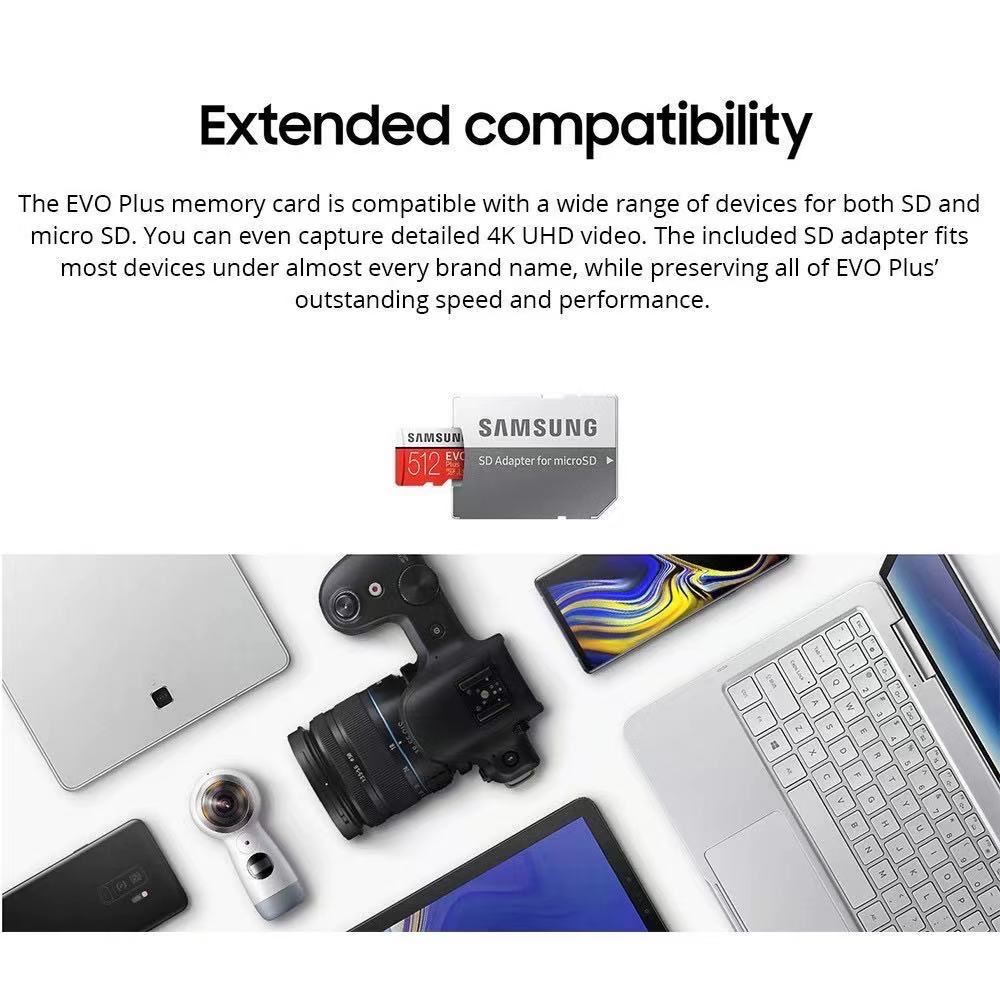 SAMSUNG Thẻ Nhớ Micro SD 32GB 64GB C10 TF MicroSD SDXC 128GB 256GB 512GB U3 4K Cho Điện Thoại / Máy Ảnh Drone