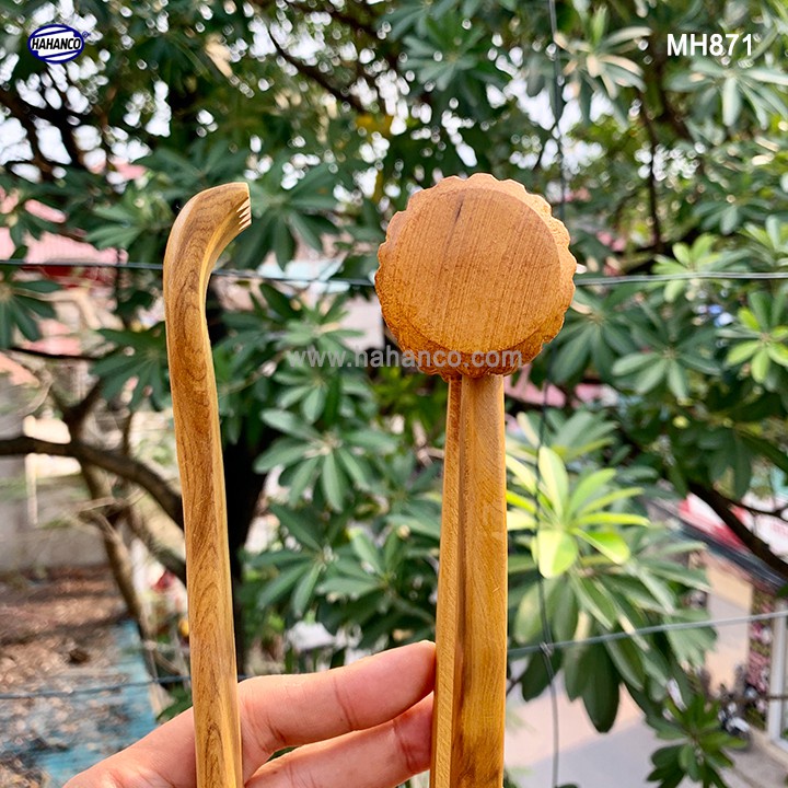Cây đấm & gãi lưng  MH871 -HAHANCO đầu tròn bằng gỗ thơm