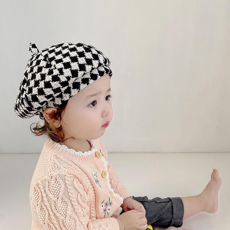 Mũ nồi caro vải mềm cho bé