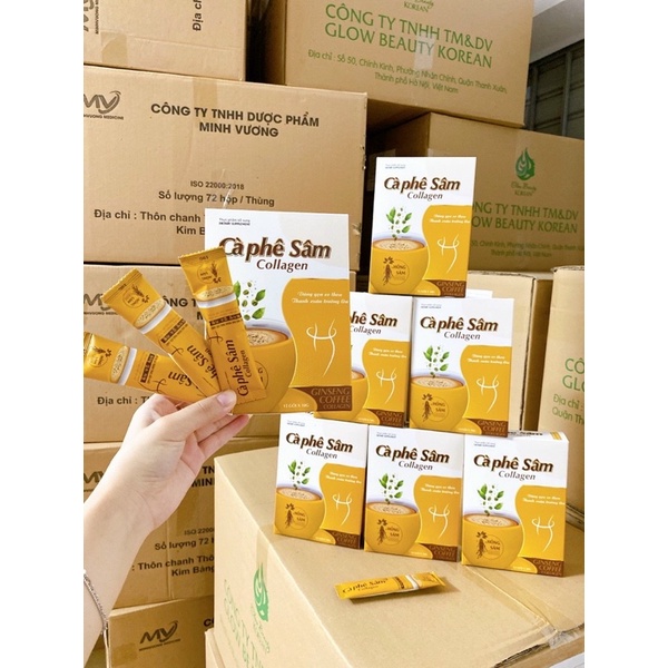 Combo 3 Hộp Cà Phê Sâm Collagen Giảm Mỡ Đẹp Da Chống Lão Hoá, Cân Bằng Nội Tiết Tố