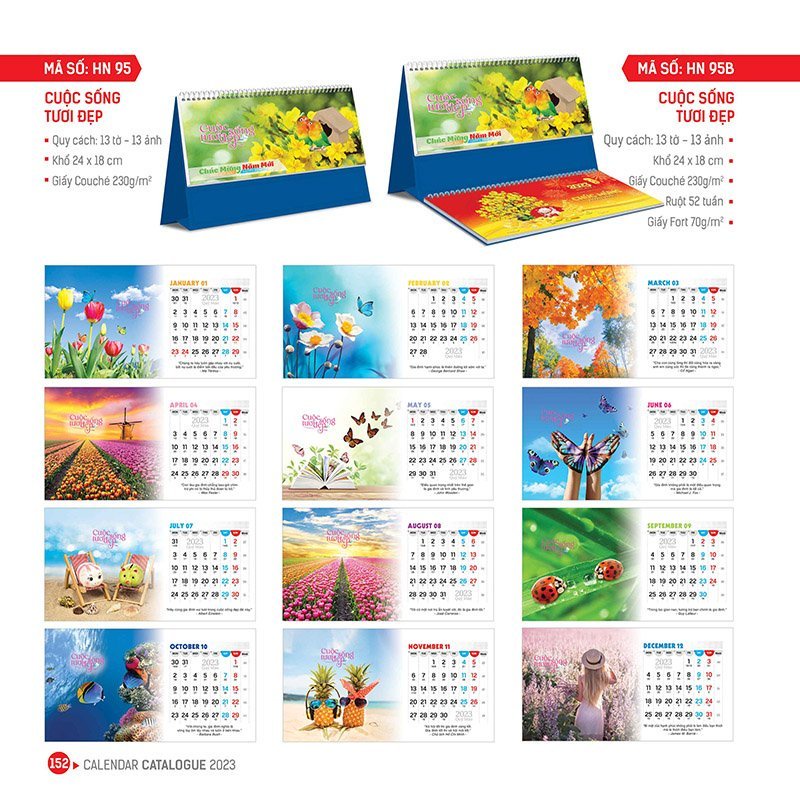 Lịch bàn chữ A 2023 (12x25cm)_không note - MẪU NGẪU NHIÊN