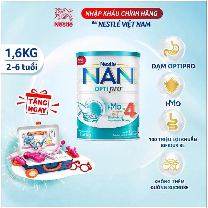 Sữa Nan Optipro Số 4 1.6kg (Mẫu mới, date t7/2024)