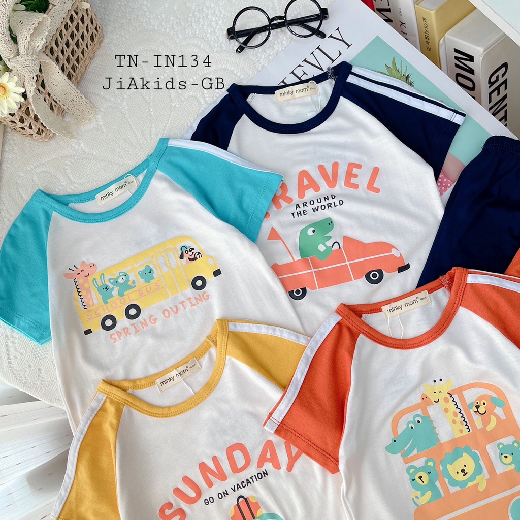 Đồ bộ bé trai 8-30kg bộ quần áo bé trai thun lạnh Minky mom - STCB