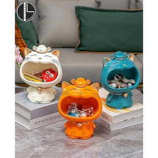 Mèo thần tài đội mũ quan - Thăng quan phát tài trang trí để bàn
