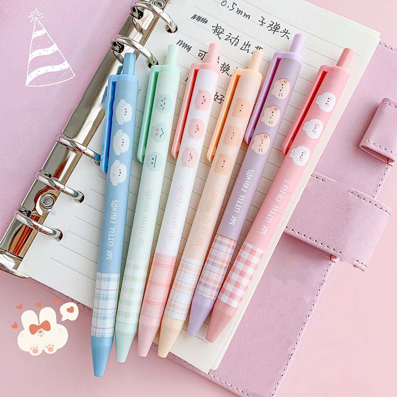 Bút bi mực cute bút gel đen 0.5mm ruột bút bi nước bút gel bấm văn phòng phẩm dễ thương - Color House