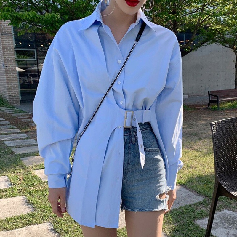 Áo Sơ Mi Nữ Tay Dài Kiểu Dáng Retro Thời Trang Phong Cách Hàn Quốc