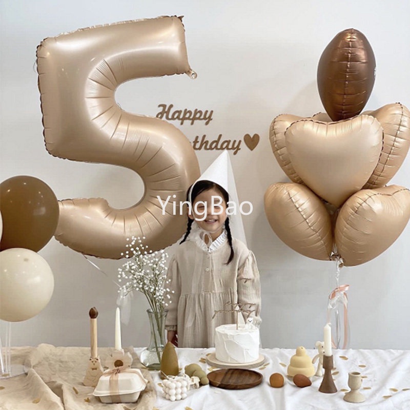 Bong Bóng Nhôm Hình Số Màu Kem 32 / 40 Inch Trang Trí Tiệc Cưới / Sinh Nhật / Năm Mới