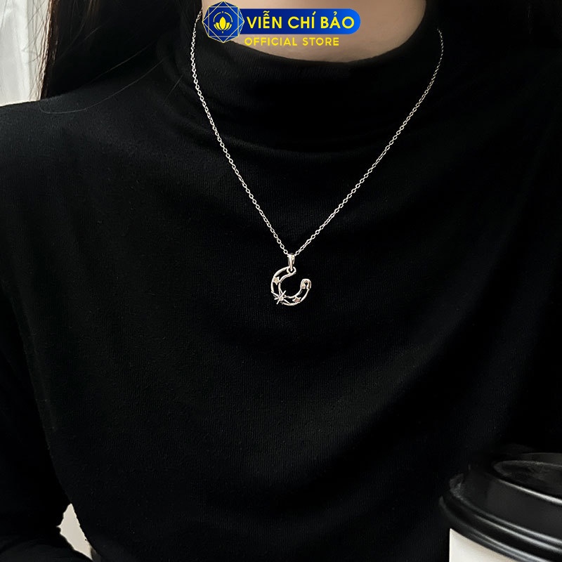 Dây chuyền ki m băng tròn ngôi sao chất liệu bạc Thái 925 thời trang phụ kiện trang sức Viễn Chí Bảo D000090