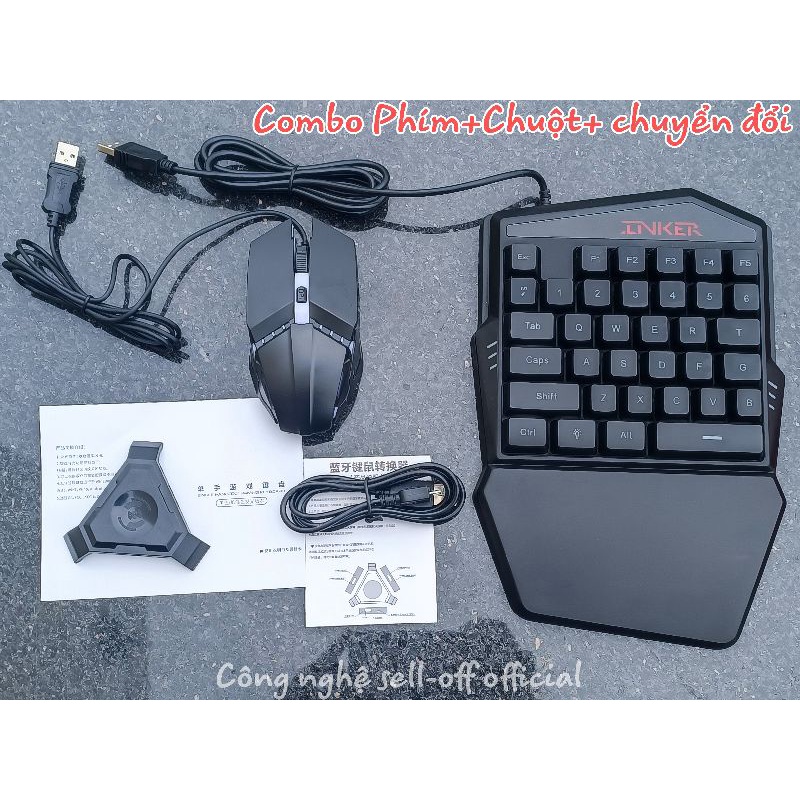(Xả Hàng)Trọn Bộ Bàn Phím+Chuột+Chuyển Đổi T-Wolf T19 chơi game một tay có dây Đèn nền RGB đầy màu sắc