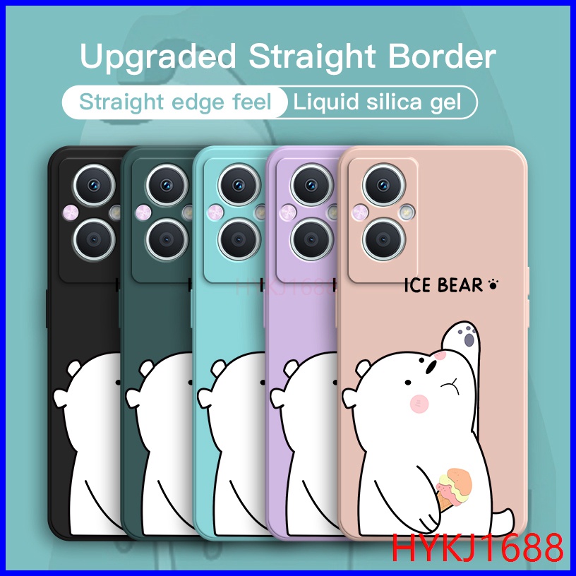 Ốp lưng OPPO Reno 8Z 5G ốp lưng OPPO Reno 7Z 5G Ốp Điện Thoại tpu Silicon Hình Gấu Và Mũ Cho OPPO Reno7 Z Reno8 Z Reno 7Z 8Z Reno 7 8 Z 5G HBX