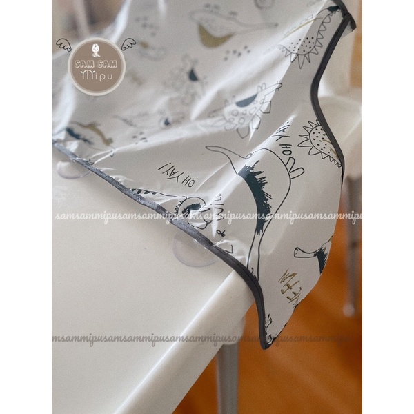 Áo Yếm Chống Thấm Không Tay Thân Ngắn Cho Bé Ăn Dặm BLW Từ 6m đến 2y Có Nút Hít Mặt Bàn - Shop Mẹ Sam