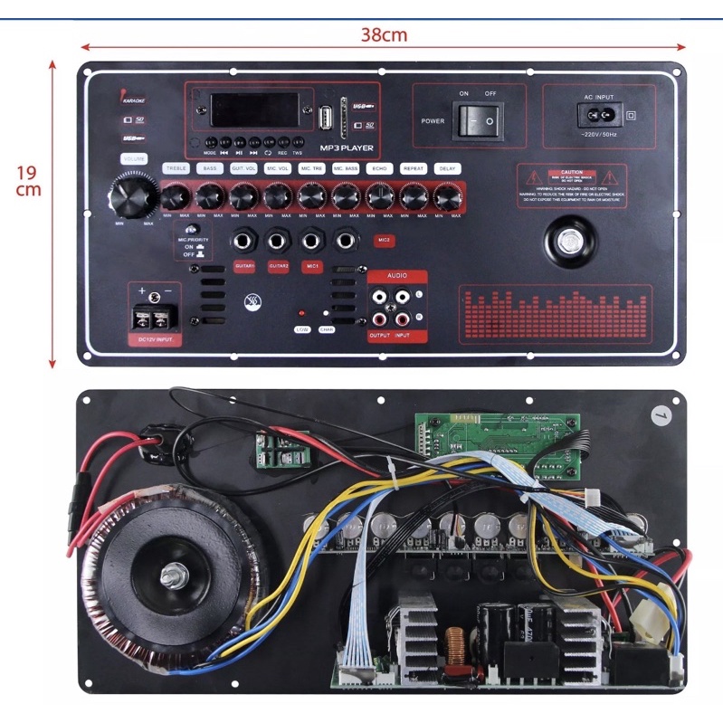 Bo Mạch Loa Kéo Nguồn Xuyến đánh Bass 40 đôi, 5 Tấc đơn Mạnh Mẽ có Echo delay