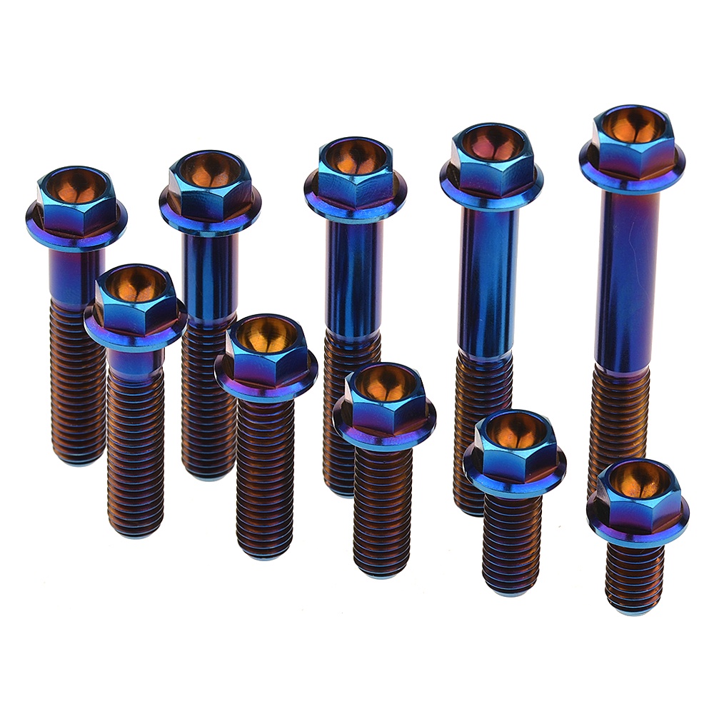 Bu Lông Lục Giác Bằng Titan M8x15 20 25 30 35 40 45 55 60 65mm P1.25mm Chuyên Dụng Cho Xe Mô Tô