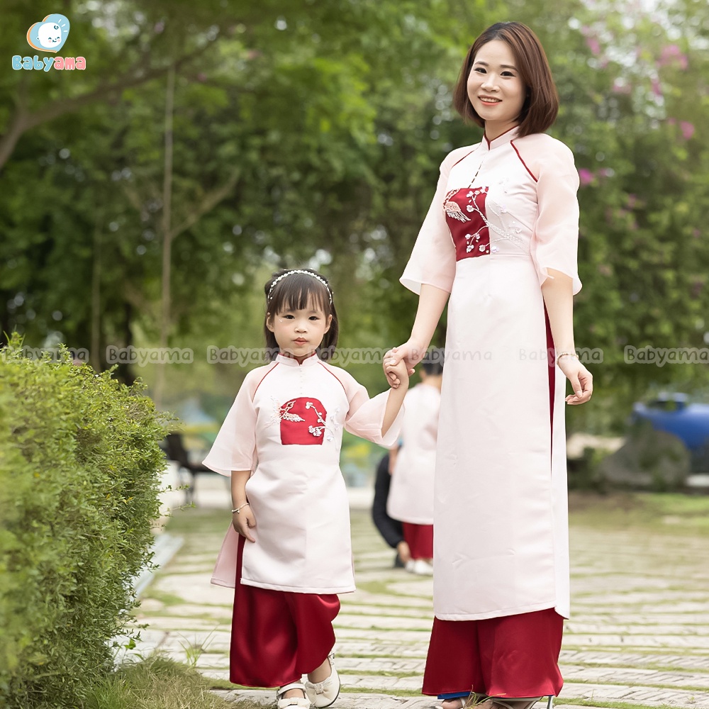 Áo Dài Tết Gia Đình - Áo Dài Cách Tân Cho Mẹ và Bé Đi Chơi Tết