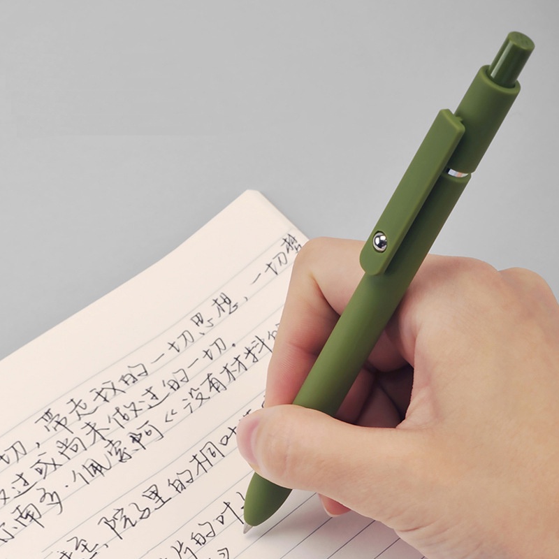 Bút Bi Mực Gel Siêu Mịn Màu Trơn Đơn Giản Nhỏ Gọn Có Thể Thay Thế