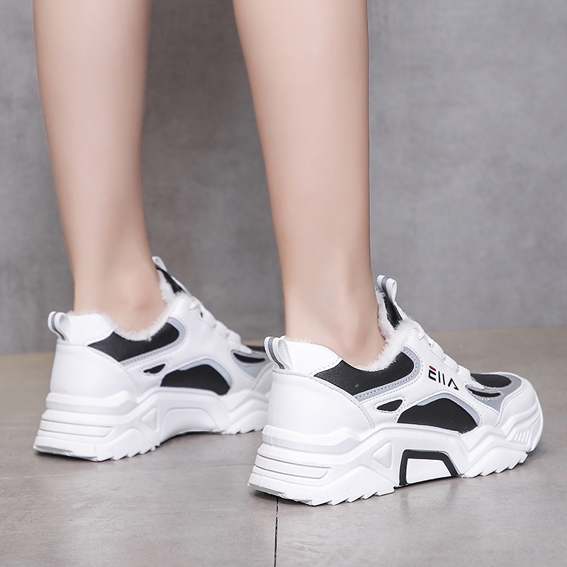 Giày Thể Thao Đế Dày Màu Trắng Size Lớn 35-43 41 42 Thời Trang Thu Đông Cho Nữ
