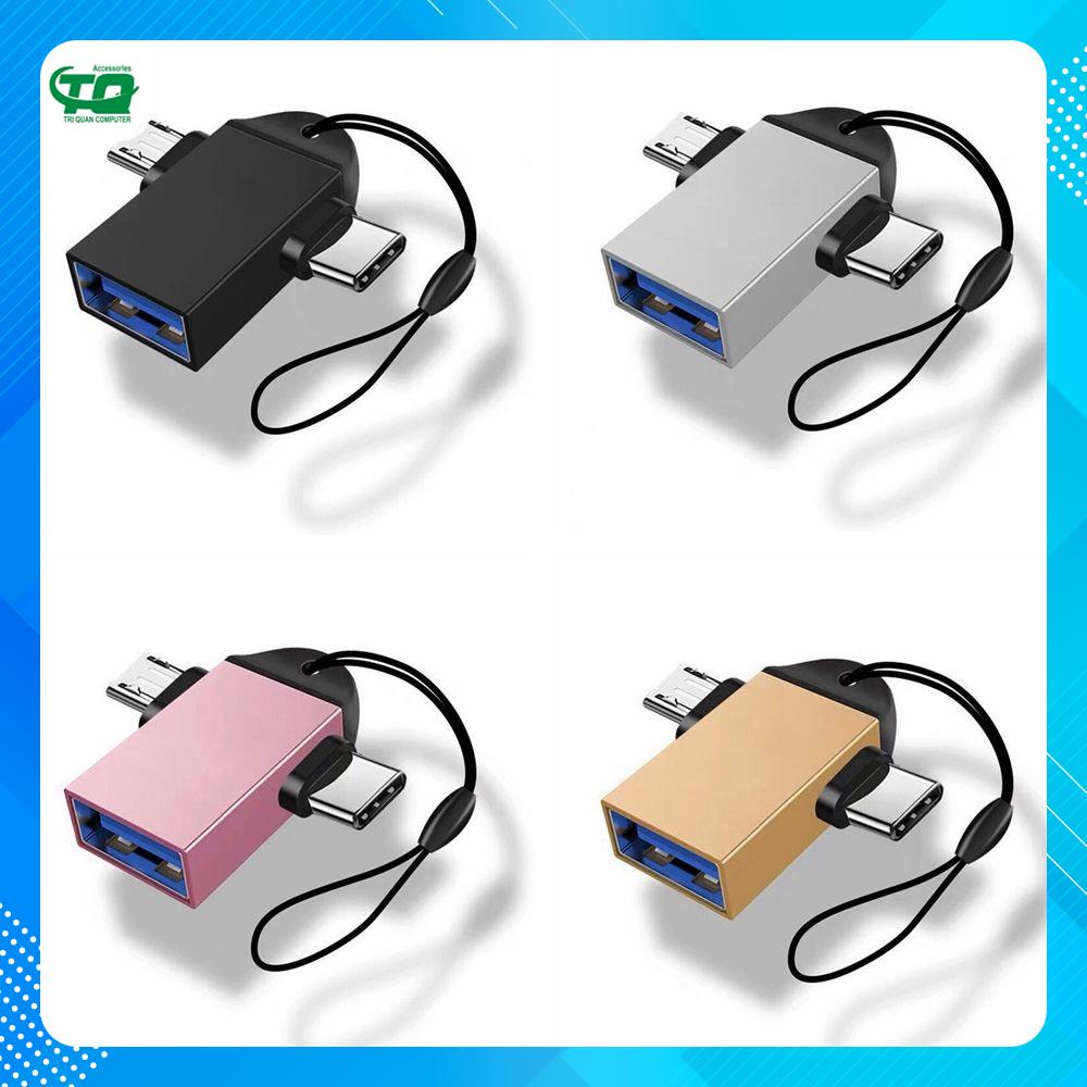 Đầu chuyển đổi OTG Ankndo cổng Type C / Micro Usb sang Usb 3.0 2 trong 1 cao cấp tiện dụng