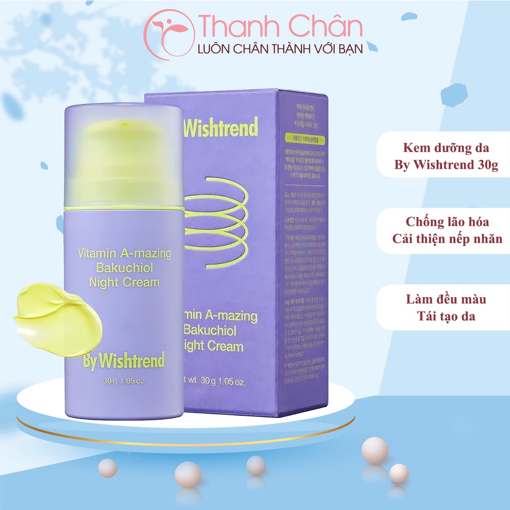 Kem dưỡng By Wishtrend  Vitamin A-mazing Bakuchiol Night Cream 30g ngừa lão hóa