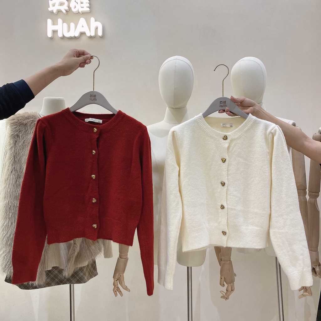 Áo Len cúc tim  - MIDISTORE