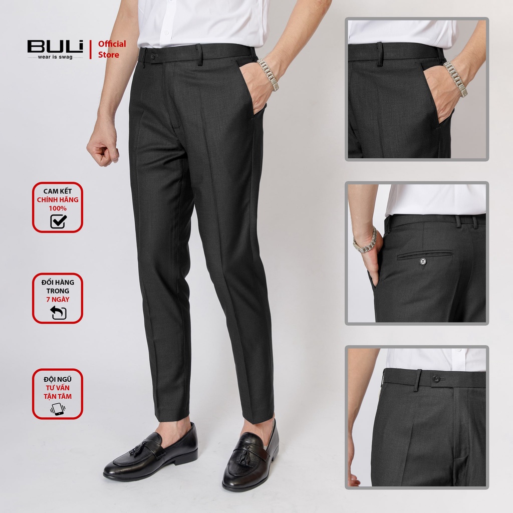 Quần âu đen công sở Local brand BULI quần tây âu nam cao cấp không nhăn, không bai xù (msp qax)