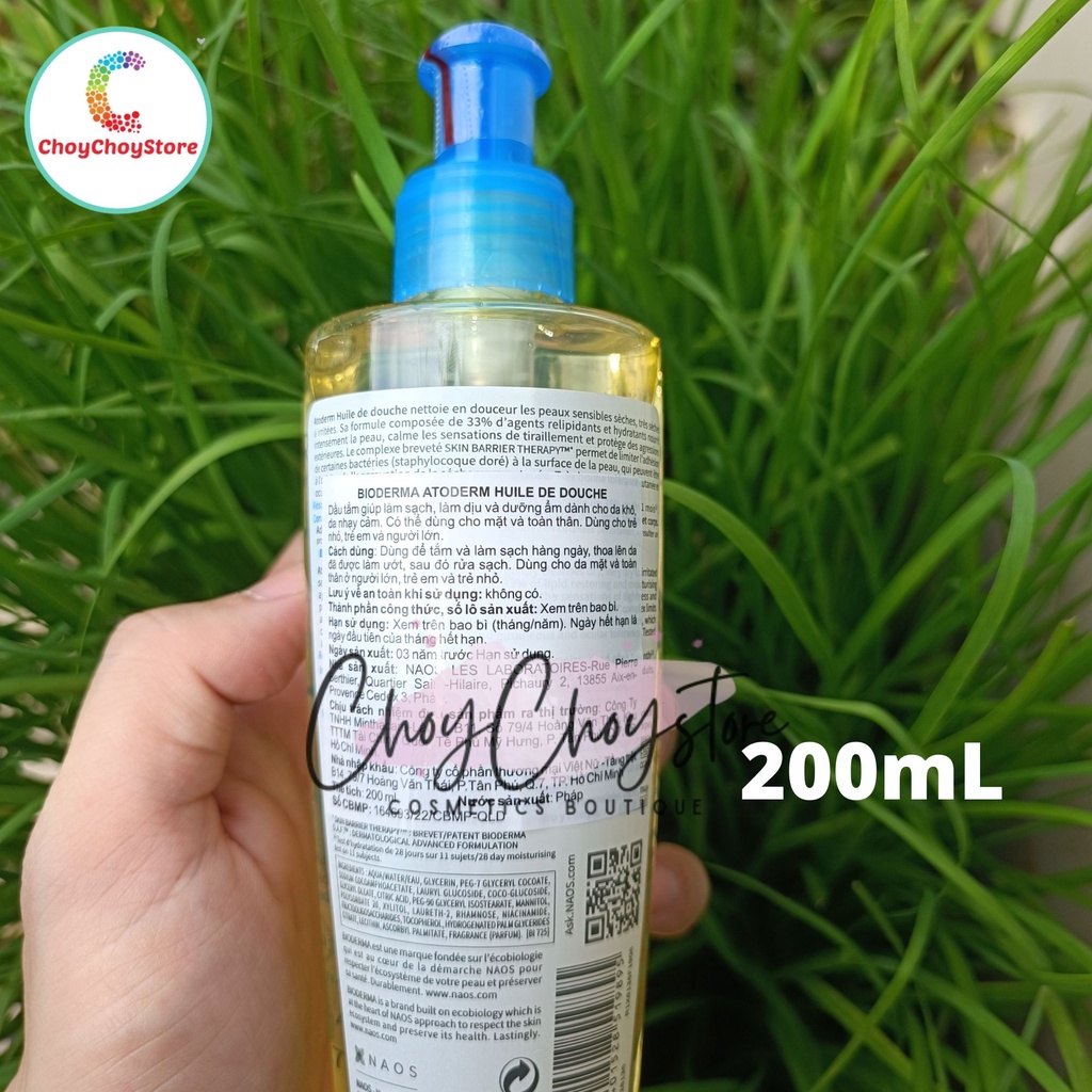 Dầu tắm Bioderma Atoderm Huile De Douche Làm Sạch & Dưỡng Ẩm Cho Da Khô, Da Nhạy Cảm