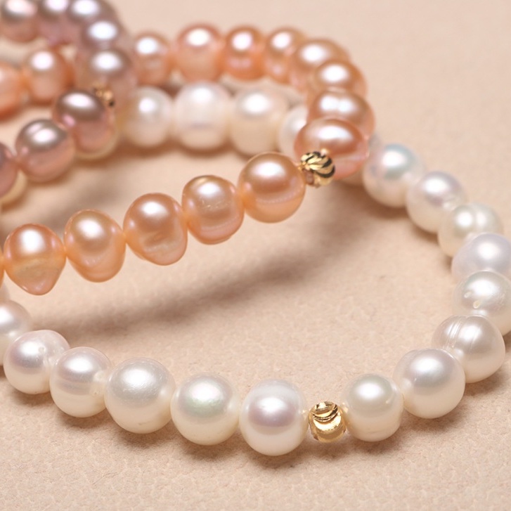 Vòng Tay Ngọc Trai Tự Nhiên Đơn Giản 7-8mm