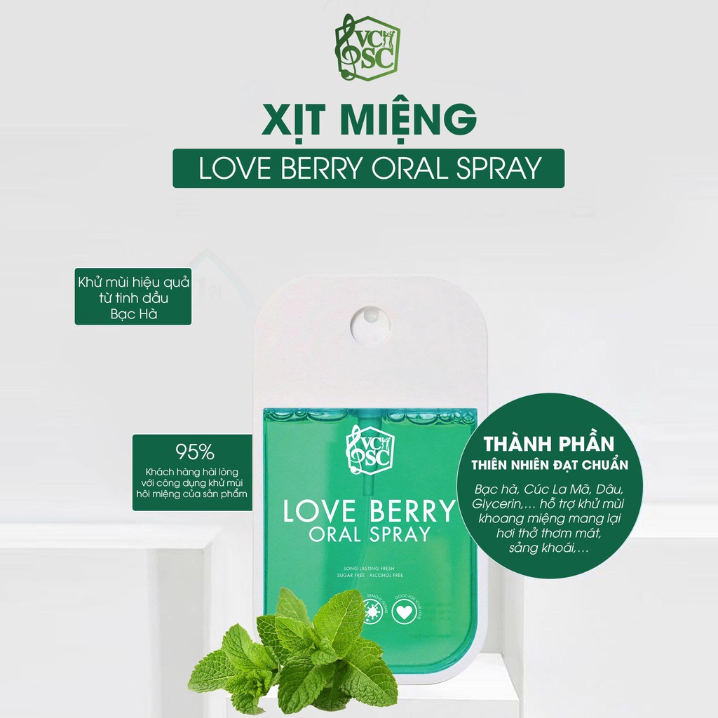 Mẫu Mới Xịt Thơm Miệng Love Berry Oral Spray VCSC