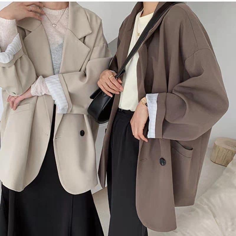 [SẴN] Áo blazer nữ áo vest nữ áo khoác form rộng dài tay phong cách Hàn Quốc