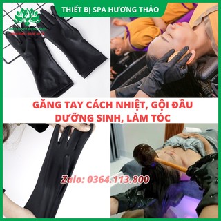 Găng tay gội đầu dưỡng sinh, găng tay đen cách nhiệt gội đầu, bao tay gội đầu