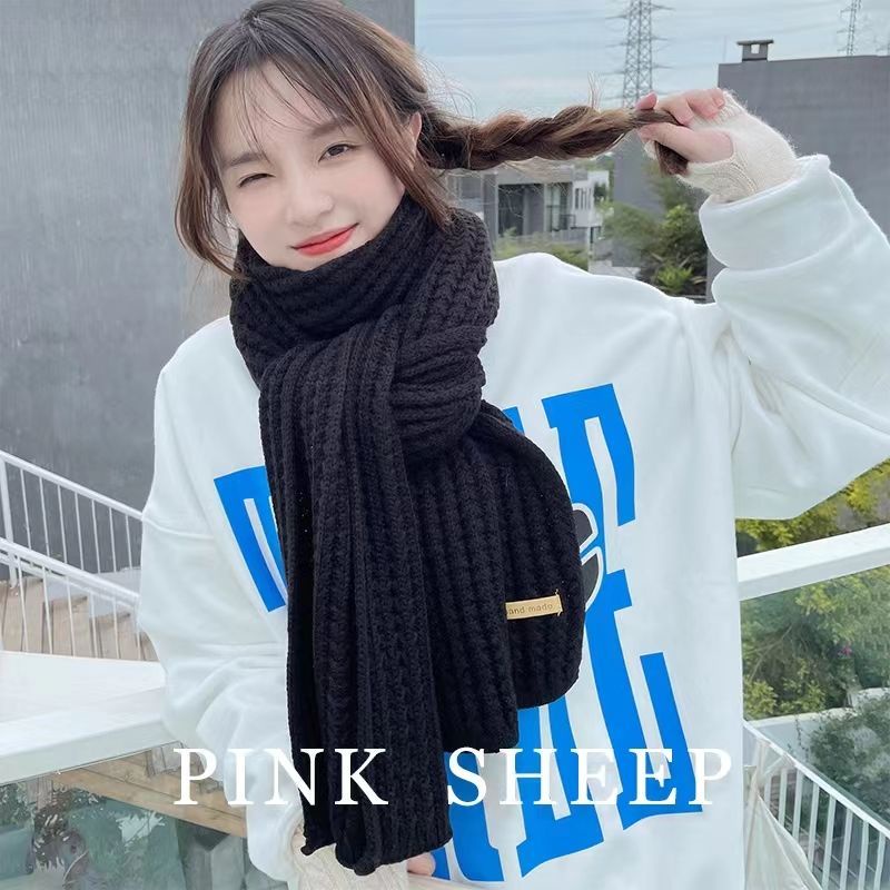 Khăn Choàng Cổ Dệt Kim Giữ Ấm Mùa Đông Phong Cách Hàn Quốc Cho Cặp Đôi