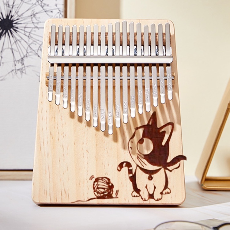 Đàn Kalimba giá rẻ kimi 17 phím hình mèo chi cho bạn mới tập chơi K17-M001S Hàng chính hãng