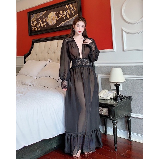 HÀNG THIẾT KẾ- Áo choàng dài vải von xuyên thấu cao cấp | BigBuy360 - bigbuy360.vn