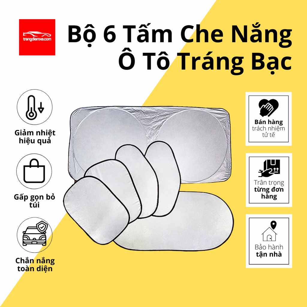 Bộ 6 Tấm Che Nắng Ô Tô Tráng Bạc - Tấm Chắn Nắng Ô Tô Trangdiemxe 2 By-342