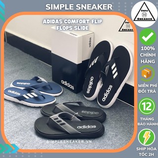 Dép Kẹp Adidas Chính Hãng 🔴SIMPLE SNEAKER🔴 Dép Xỏ Ngón Adidas Comfort Flip Flops Core Black Màu Đen [EG2069]
