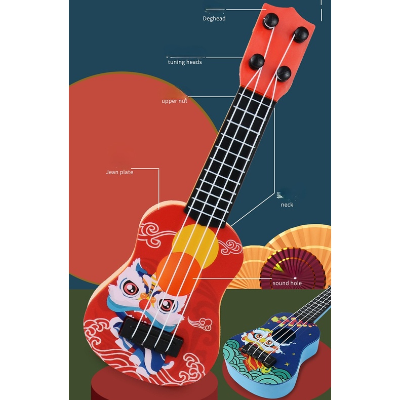 Đàn ukulele mini đồ chơi hỗ trợ giáo dục sớm cho bé Yukri Mô Hình Đồ Chơi Đàn Ghita mini Cho Bé