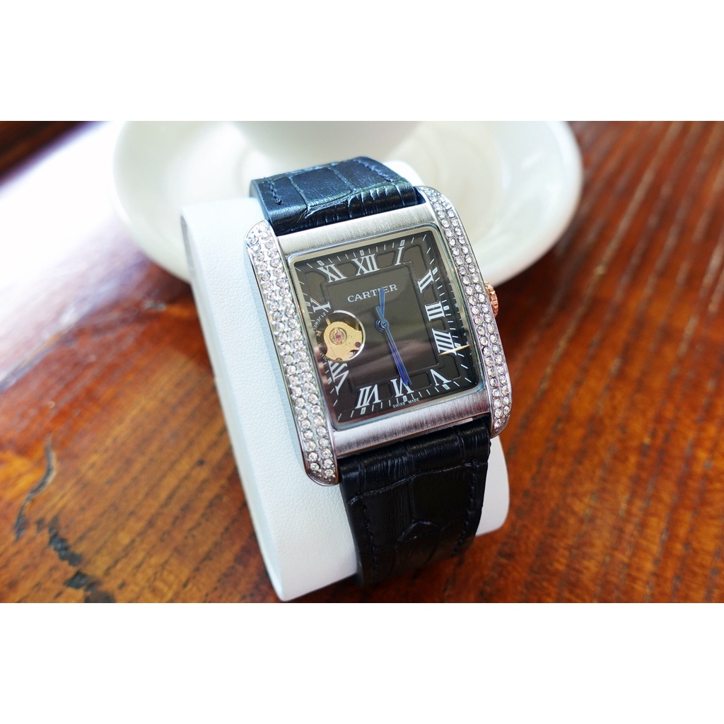 Đồng hồ CARTI mặt vuông CƠ VĨNH CỬU,  BẢO HÀNH 1 NĂM - Mặt sapphire sang trọng đeo thời trang, công việc