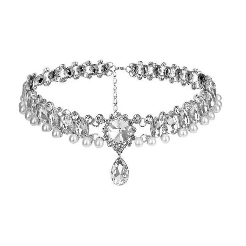 Vòng Cổ Choker Đính Ngọc Trai Và Hoa Thời Trang