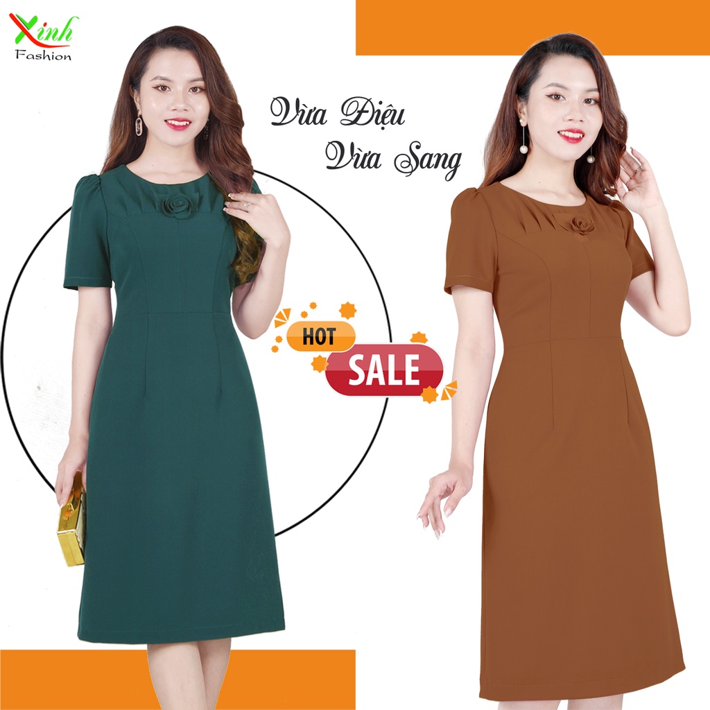 Đầm Suông Đính Hoa Sang Trọng Tôn Dáng DL804-808