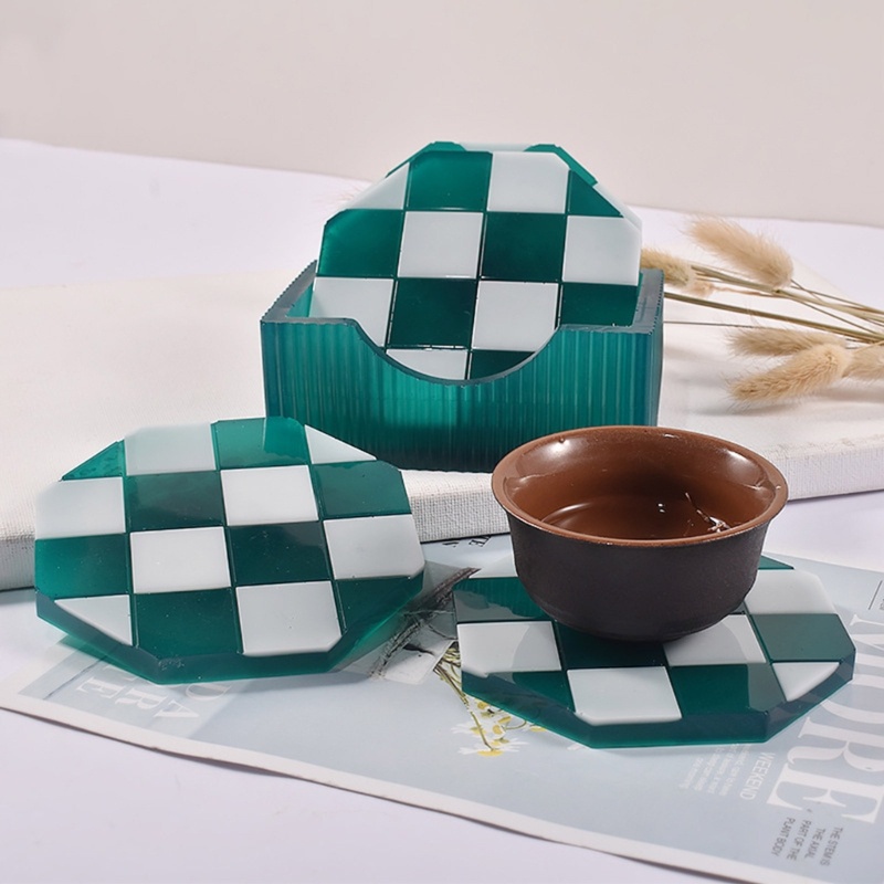 Sa Set 1 / 5 Khuôn Làm Đế Lót Ly Hình Bát Giác