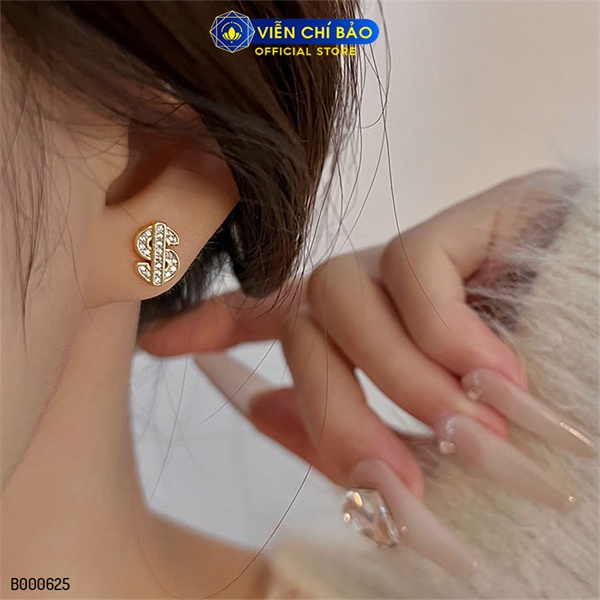 Bông tai tiề n đô chất liệu bạc Thái 925 thời trang phụ kiện trang sức nữ Viễn Chí Bảo B000625