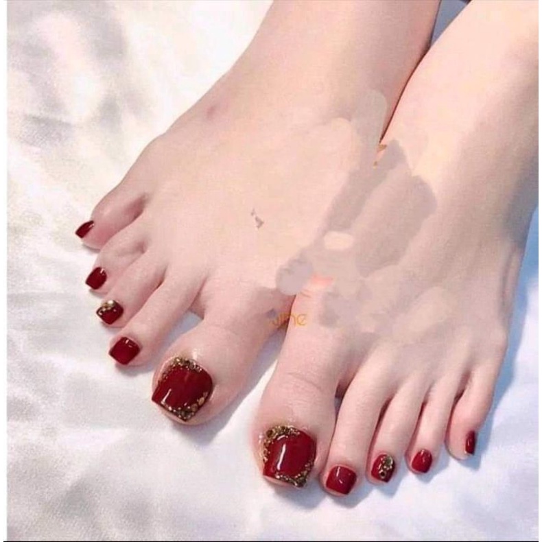 Móng chân giả siêu đẹp bông bột đắp
